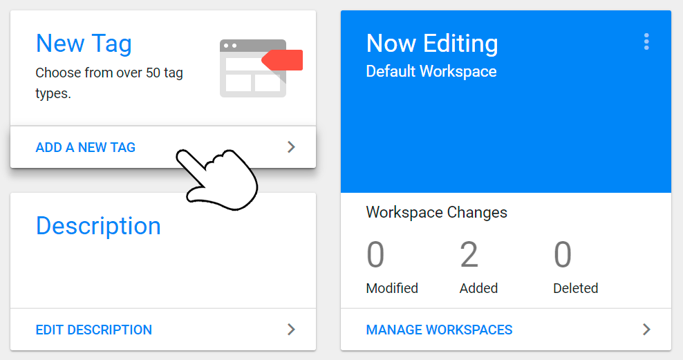 Install reaction buttons with Google Tag Manager - step 1